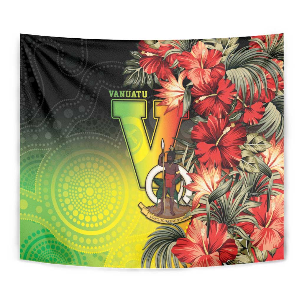 Aboriginal Dot Art Vanuatu Tapestry Tropical Flowers LT05 - Polynesian Pride
