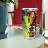Aboriginal Dot Art Vanuatu Personalised Tumbler Cup Tropical Flowers LT05 - Polynesian Pride
