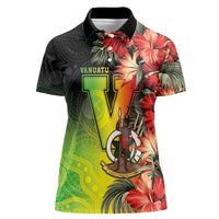 Aboriginal Dot Art Vanuatu Personalised Women Polo Shirt Tropical Flowers LT05 Female Reggae - Polynesian Pride