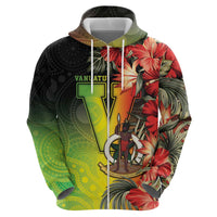 Aboriginal Dot Art Vanuatu Personalised Zip Hoodie Tropical Flowers LT05 - Polynesian Pride