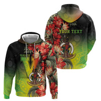 Aboriginal Dot Art Vanuatu Personalised Zip Hoodie Tropical Flowers LT05 - Polynesian Pride