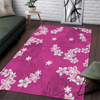 Hawaii Monstera Deliciosa Area Rug Pink Plumeria Polynesian Pattern LT05 Pink - Polynesian Pride