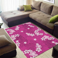 Hawaii Monstera Deliciosa Area Rug Pink Plumeria Polynesian Pattern LT05 - Polynesian Pride
