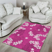 Hawaii Monstera Deliciosa Area Rug Pink Plumeria Polynesian Pattern LT05 - Polynesian Pride