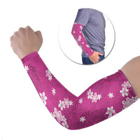 Hawaii Monstera Deliciosa Arm Sleeves Pink Plumeria Polynesian Pattern LT05 Set of 2 Pink - Polynesian Pride