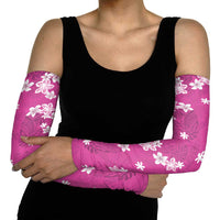 Hawaii Monstera Deliciosa Arm Sleeves Pink Plumeria Polynesian Pattern LT05 - Polynesian Pride