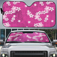 Hawaii Monstera Deliciosa Auto Sun Shade Pink Plumeria Polynesian Pattern LT05 Pink - Polynesian Pride