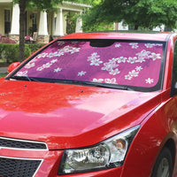 Hawaii Monstera Deliciosa Auto Sun Shade Pink Plumeria Polynesian Pattern LT05 - Polynesian Pride
