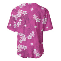 Hawaii Monstera Deliciosa Baseball Jersey Pink Plumeria Polynesian Pattern LT05 - Polynesian Pride