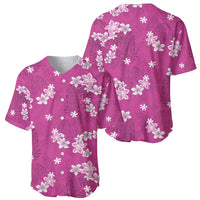 Hawaii Monstera Deliciosa Baseball Jersey Pink Plumeria Polynesian Pattern LT05 - Polynesian Pride