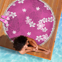 Hawaii Monstera Deliciosa Beach Blanket Pink Plumeria Polynesian Pattern LT05 - Polynesian Pride