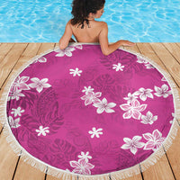 Hawaii Monstera Deliciosa Beach Blanket Pink Plumeria Polynesian Pattern LT05 - Polynesian Pride