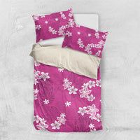 Hawaii Monstera Deliciosa Bedding Set Pink Plumeria Polynesian Pattern LT05 US Twin 172cm x 218cm Pink - Polynesian Pride