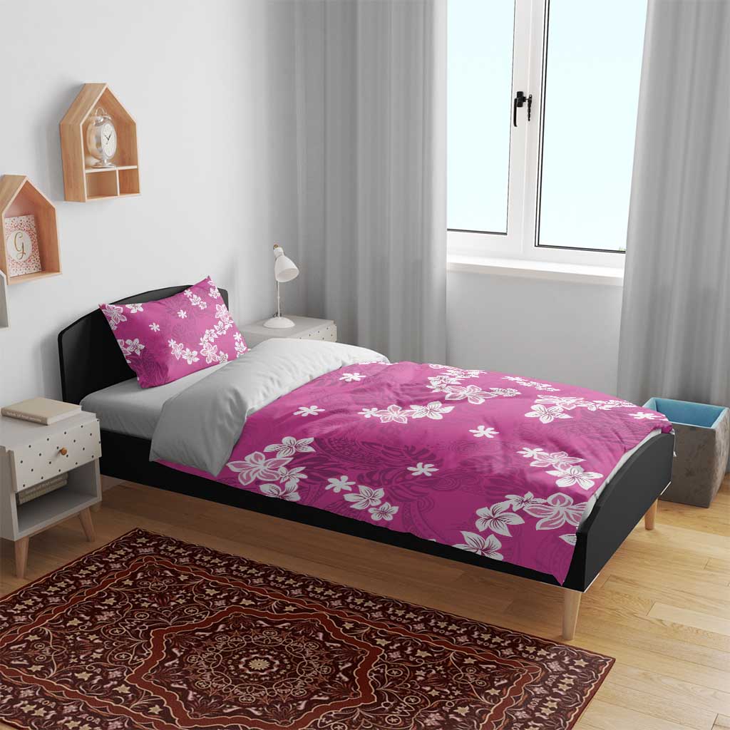Hawaii Monstera Deliciosa Bedding Set Pink Plumeria Polynesian Pattern LT05 - Polynesian Pride