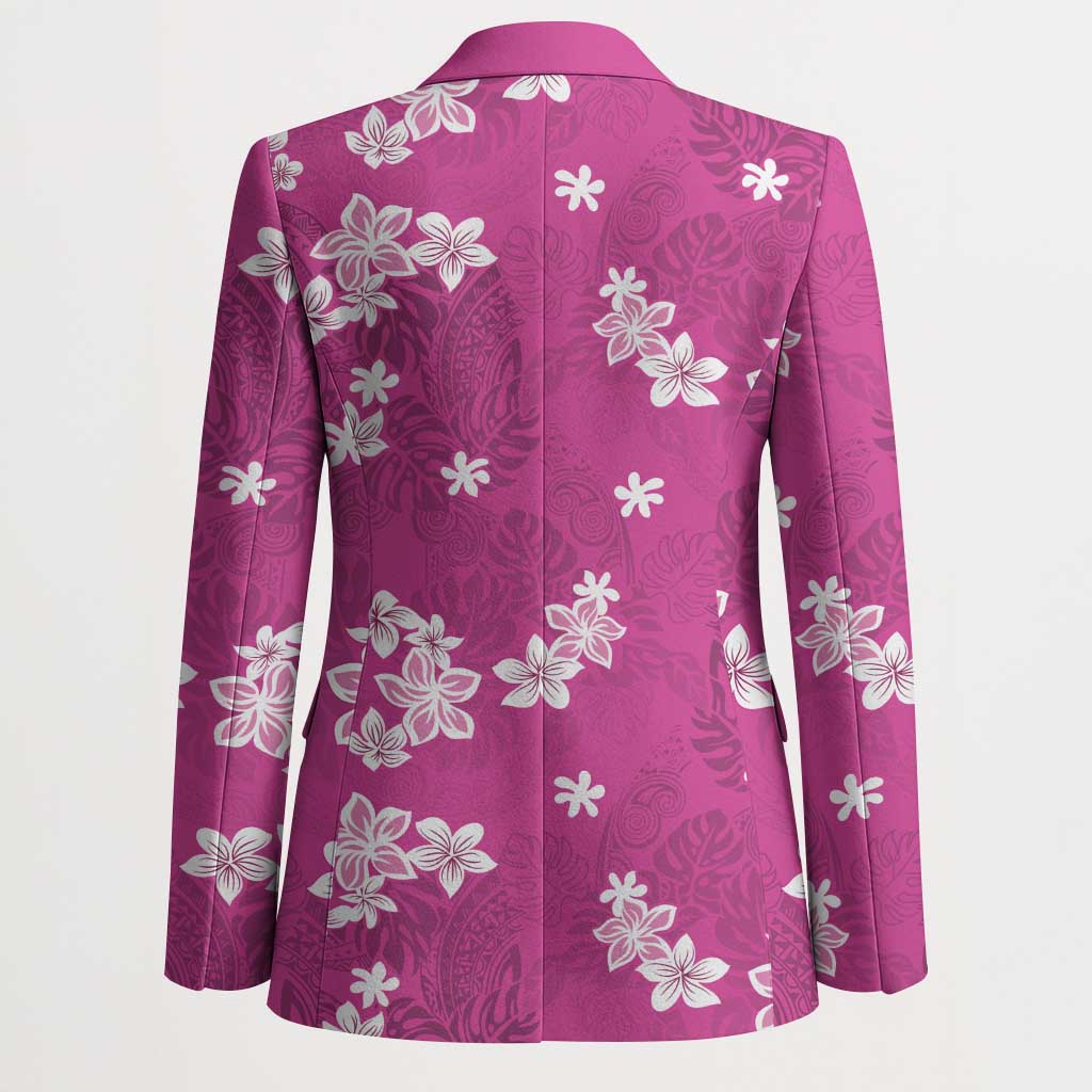 Hawaii Monstera Deliciosa Blazer Pink Plumeria Polynesian Pattern LT05 - Polynesian Pride