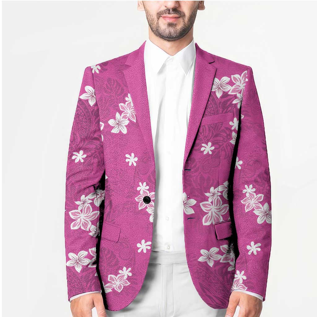 Hawaii Monstera Deliciosa Blazer Pink Plumeria Polynesian Pattern LT05 - Polynesian Pride