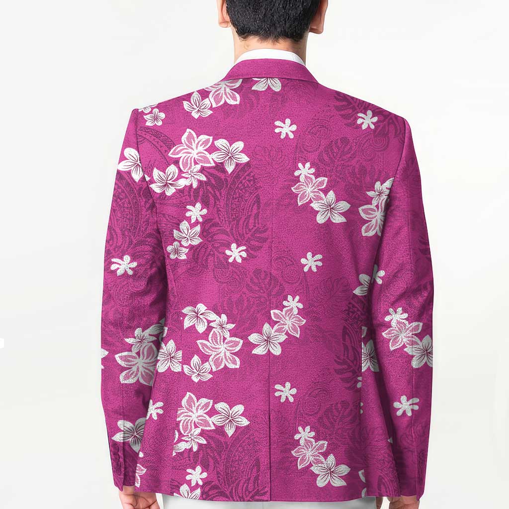 Hawaii Monstera Deliciosa Blazer Pink Plumeria Polynesian Pattern LT05 - Polynesian Pride