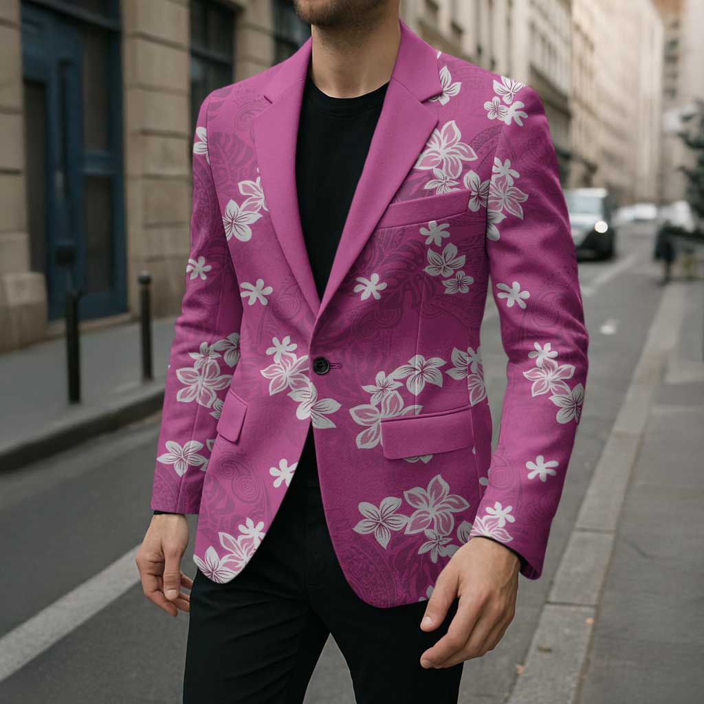 Hawaii Monstera Deliciosa Blazer Pink Plumeria Polynesian Pattern LT05 - Polynesian Pride