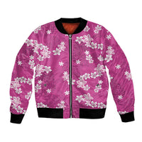 Hawaii Monstera Deliciosa Bomber Jacket Pink Plumeria Polynesian Pattern LT05 Unisex Pink - Polynesian Pride
