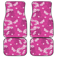 Hawaii Monstera Deliciosa Car Mats Pink Plumeria Polynesian Pattern LT05 - Polynesian Pride