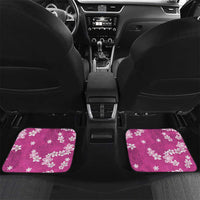 Hawaii Monstera Deliciosa Car Mats Pink Plumeria Polynesian Pattern LT05 Set 2pcs - Back Pink - Polynesian Pride