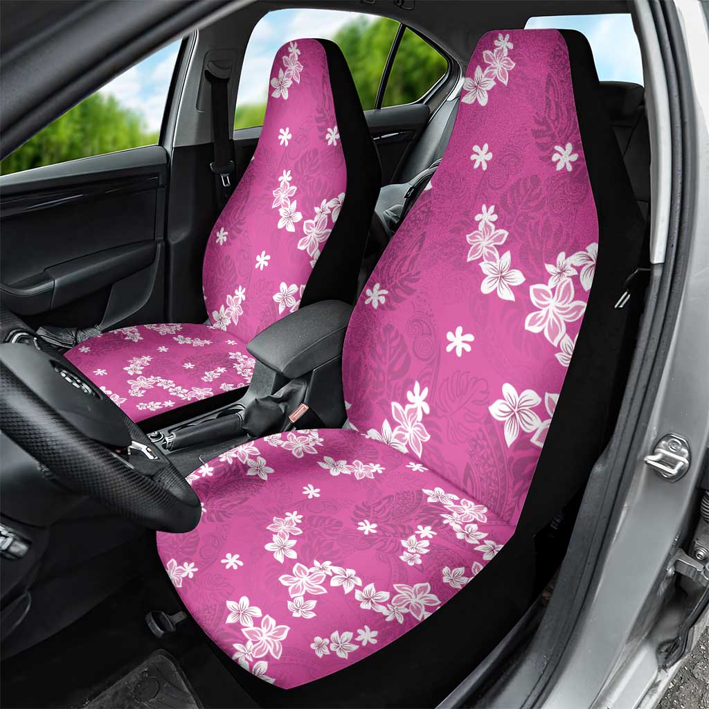 Hawaii Monstera Deliciosa Car Seat Cover Pink Plumeria Polynesian Pattern LT05 - Polynesian Pride