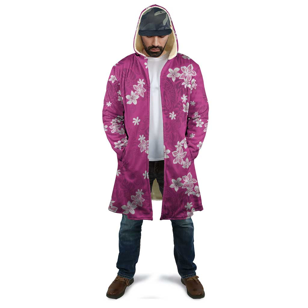 Hawaii Monstera Deliciosa Cloak Pink Plumeria Polynesian Pattern LT05 - Polynesian Pride