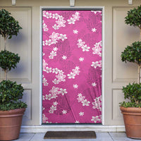 Hawaii Monstera Deliciosa Door Cover Pink Plumeria Polynesian Pattern LT05 Pink - Polynesian Pride