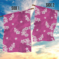Hawaii Monstera Deliciosa Garden Flag Pink Plumeria Polynesian Pattern LT05 - Polynesian Pride
