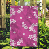 Hawaii Monstera Deliciosa Garden Flag Pink Plumeria Polynesian Pattern LT05 Garden Flag Pink - Polynesian Pride
