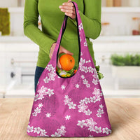 Hawaii Monstera Deliciosa Grocery Bag Pink Plumeria Polynesian Pattern LT05 - Polynesian Pride