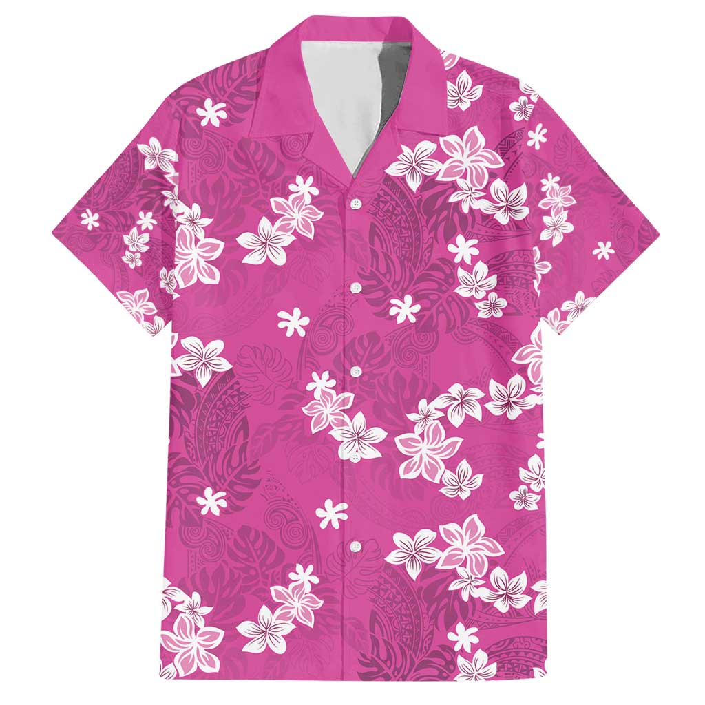 Hawaii Monstera Deliciosa Hawaiian Shirt Pink Plumeria Polynesian Pattern LT05 Pink - Polynesian Pride
