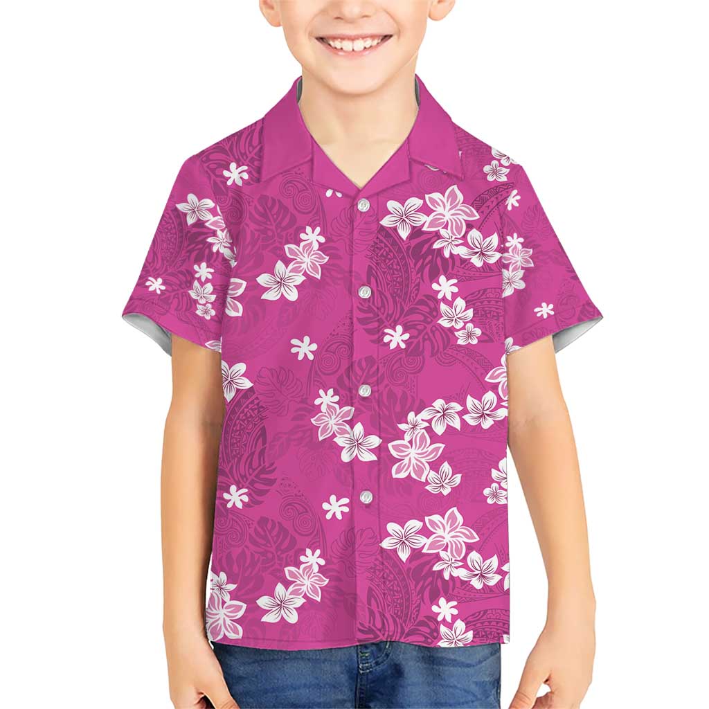 Hawaii Monstera Deliciosa Hawaiian Shirt Pink Plumeria Polynesian Pattern LT05 - Polynesian Pride