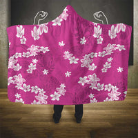 Hawaii Monstera Deliciosa Hooded Blanket Pink Plumeria Polynesian Pattern LT05 - Polynesian Pride