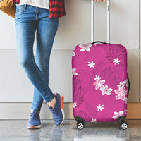 Hawaii Monstera Deliciosa Luggage Cover Pink Plumeria Polynesian Pattern LT05 - Polynesian Pride
