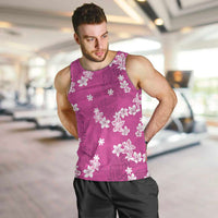 Hawaii Monstera Deliciosa Men Tank Top Pink Plumeria Polynesian Pattern LT05 Pink - Polynesian Pride