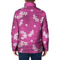 Hawaii Monstera Deliciosa Padded Jacket Pink Plumeria Polynesian Pattern LT05 - Polynesian Pride