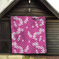 Hawaii Monstera Deliciosa Quilt Pink Plumeria Polynesian Pattern LT05 - Polynesian Pride