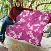 Hawaii Monstera Deliciosa Quilt Pink Plumeria Polynesian Pattern LT05 - Polynesian Pride