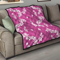 Hawaii Monstera Deliciosa Quilt Pink Plumeria Polynesian Pattern LT05 - Polynesian Pride