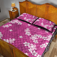 Hawaii Monstera Deliciosa Quilt Bed Set Pink Plumeria Polynesian Pattern LT05 - Polynesian Pride