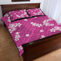 Hawaii Monstera Deliciosa Quilt Bed Set Pink Plumeria Polynesian Pattern LT05 - Polynesian Pride