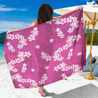 Hawaii Monstera Deliciosa Sarong Pink Plumeria Polynesian Pattern LT05 One Size 44 x 66 inches Pink - Polynesian Pride