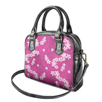 Hawaii Monstera Deliciosa Shoulder Handbag Pink Plumeria Polynesian Pattern LT05 - Polynesian Pride
