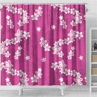 Hawaii Monstera Deliciosa Shower Curtain Pink Plumeria Polynesian Pattern LT05 - Polynesian Pride