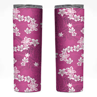 Hawaii Monstera Deliciosa Skinny Tumbler Pink Plumeria Polynesian Pattern LT05 Pink - Polynesian Pride