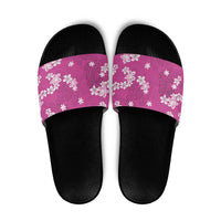 Hawaii Monstera Deliciosa Slide Sandals Pink Plumeria Polynesian Pattern LT05 Pink - Polynesian Pride