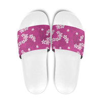 Hawaii Monstera Deliciosa Slide Sandals Pink Plumeria Polynesian Pattern LT05 Pink - Polynesian Pride