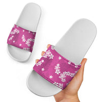 Hawaii Monstera Deliciosa Slide Sandals Pink Plumeria Polynesian Pattern LT05 - Polynesian Pride