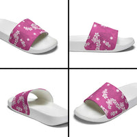 Hawaii Monstera Deliciosa Slide Sandals Pink Plumeria Polynesian Pattern LT05 - Polynesian Pride